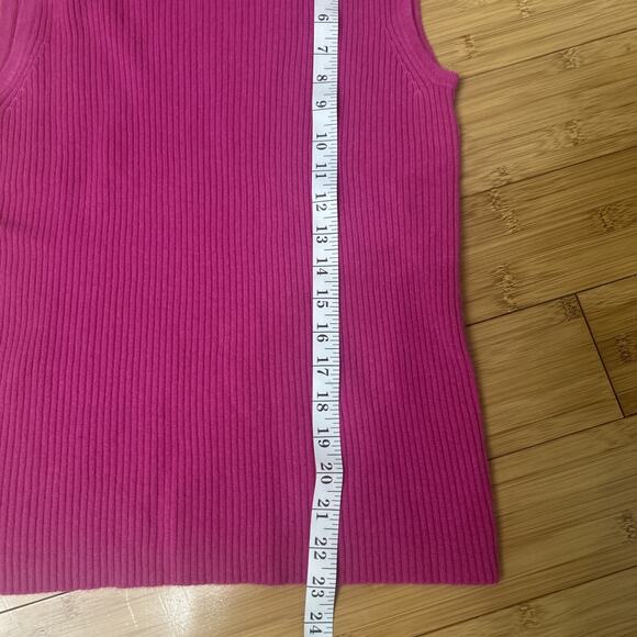 100% Cashmere Sleeveless TurtleNeck Sweater Softgirl Quiet Luxe Sz M - Picture 6 of 6